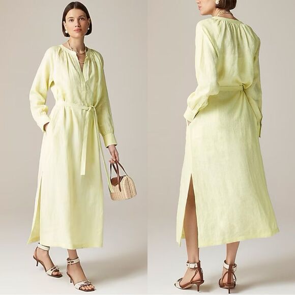 NWT J CREW Tall superwide Stratus pant in city twill
in “Pale Flax” yellow - Picture 1 of 8